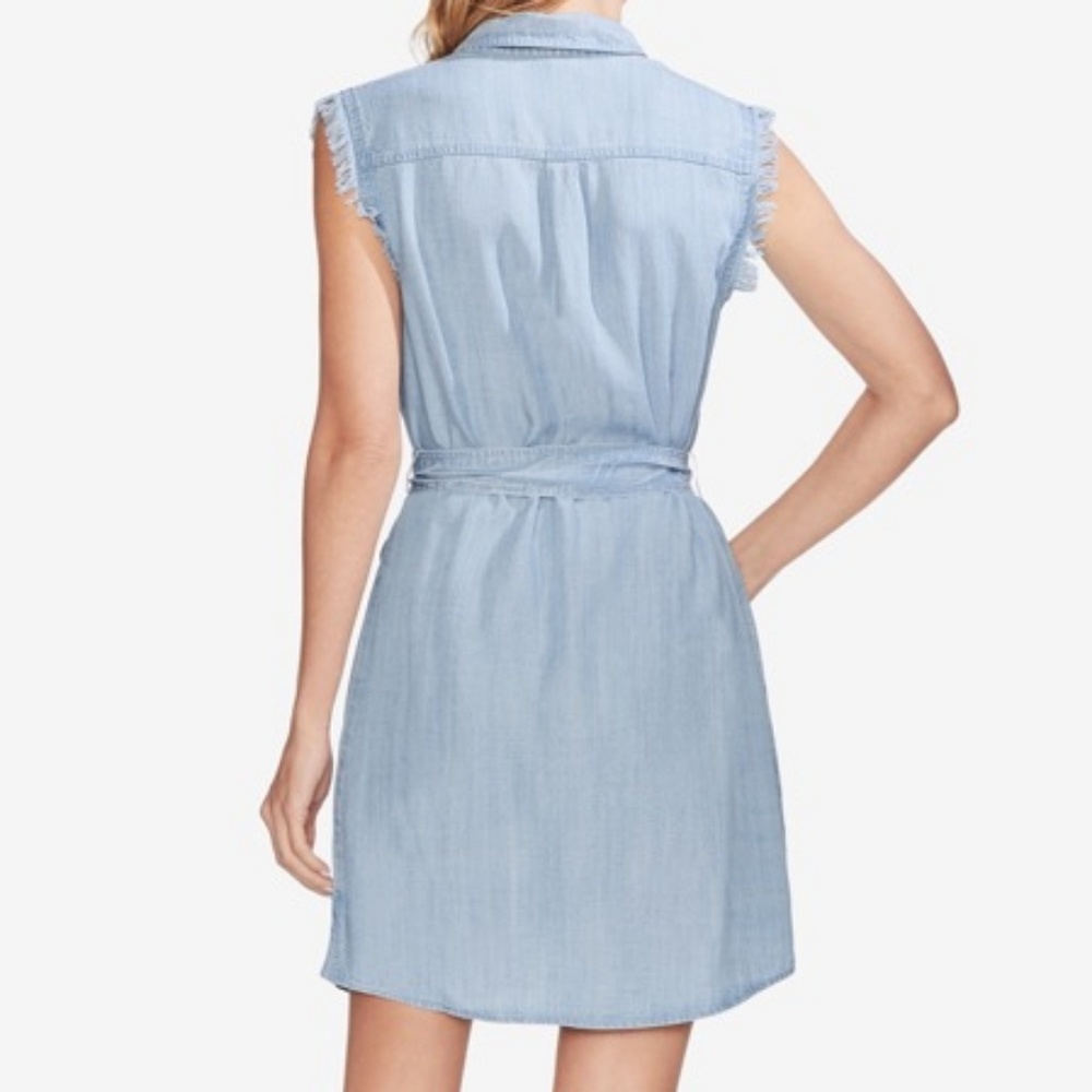 Vince Camuto Sleeveless Tie-Waist Shirtdress - Picture 2 of 3